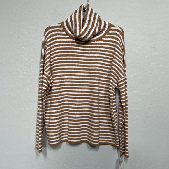 New French Connection MICRO STRIPE ROLL NECK JUMPER size medium - Picture 3 of 8